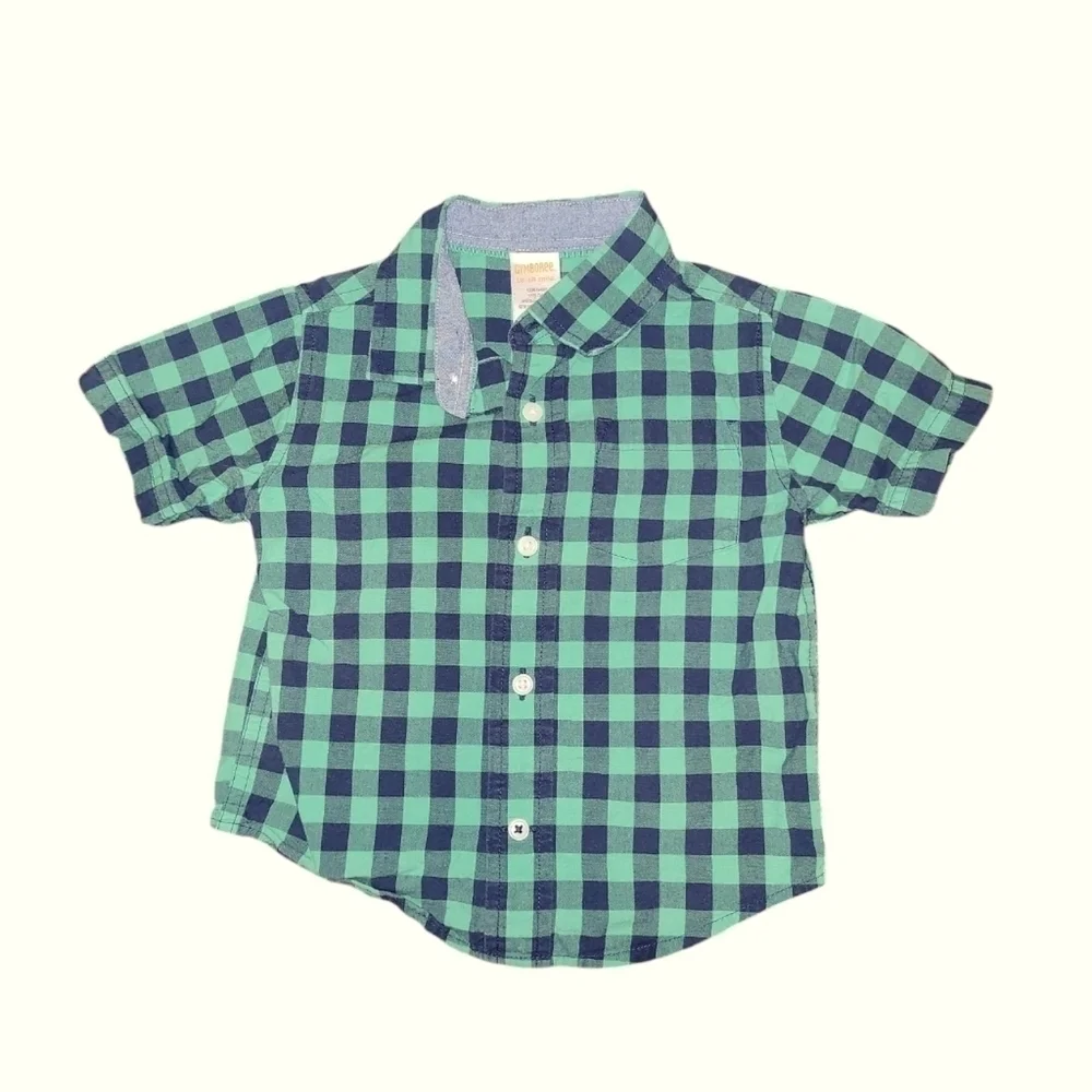 Gymboree size 12-18 months short sleeve button down plaid shirt